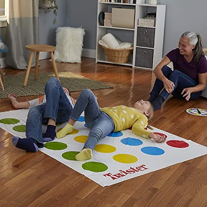 Twister GAME WITH BIGGER MAT & MORE COLORED SPOTS | CLASSIC PARTY GAME FOR KIDS AGES 6+ | INDOOR & OUTDOOR FUN | 2+ PLAYERS | - Image 4